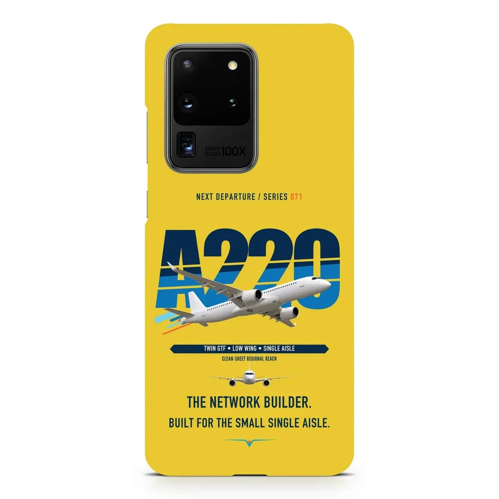 Airbus A220-300 design on samsung case - yellow