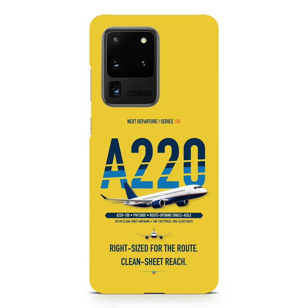 Airbus A220-100 design on samsung case - yellow