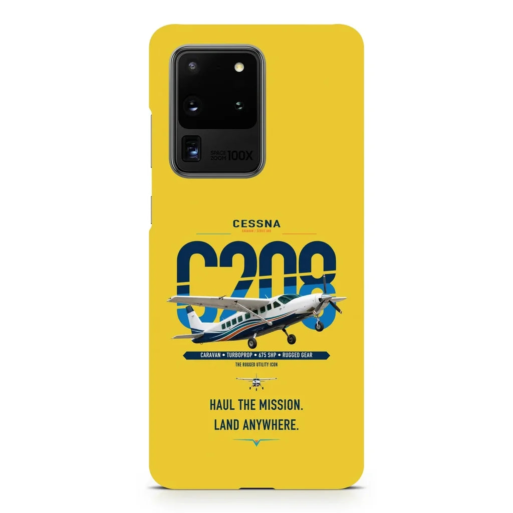 Cessna 208 Caravan design on samsung case - yellow