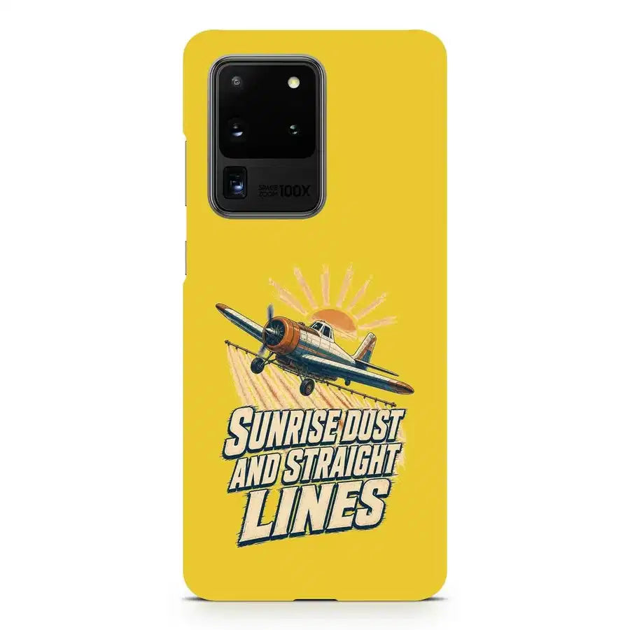 Sunrise Dust And Straight Lines design on samsung case - yellow