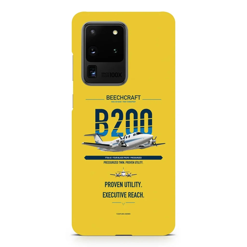King Air B200 design on samsung case - yellow