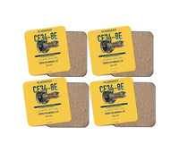 Thumbnail for CF34-8E design on yellow 4 pieces set coaster