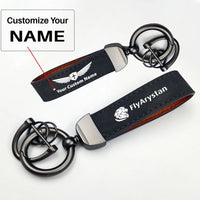 Thumbnail for FlyArystan Airlines Horseshoe Buckle key chain, Black + Name