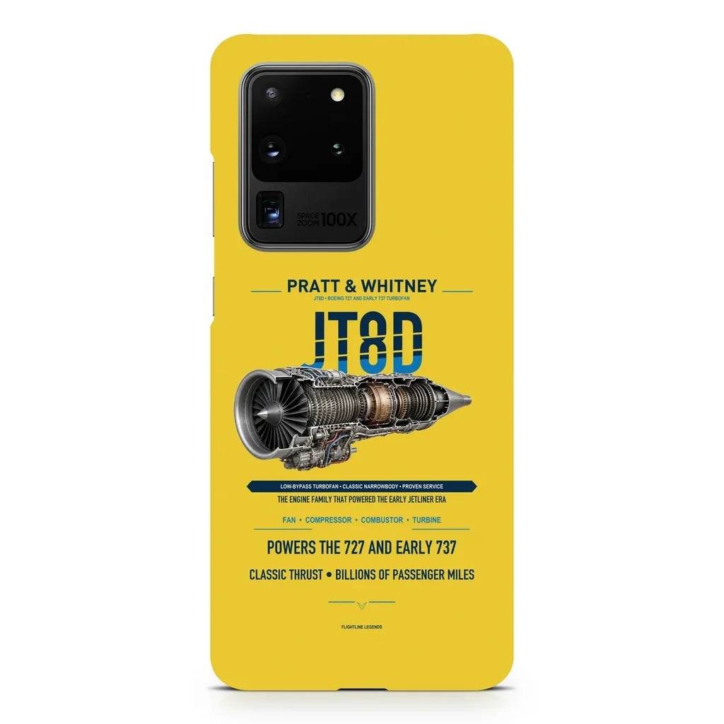 JT8D design on samsung case - yellow