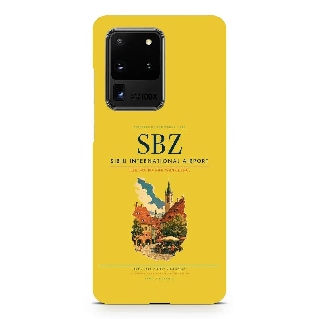 Sibiu International Airport SBZ design on samsung case - yellow