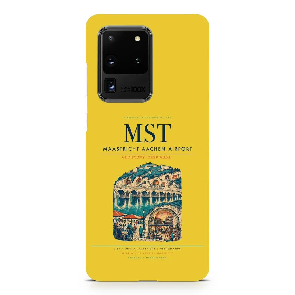 Maastricht Aachen Airport MST design on samsung case - yellow