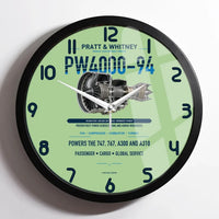 Thumbnail for PW4000-94 design on light green framed wall clock
