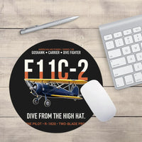 Thumbnail for F11C-2 Goshawk Dive from the High Hat design on black round mouse pad