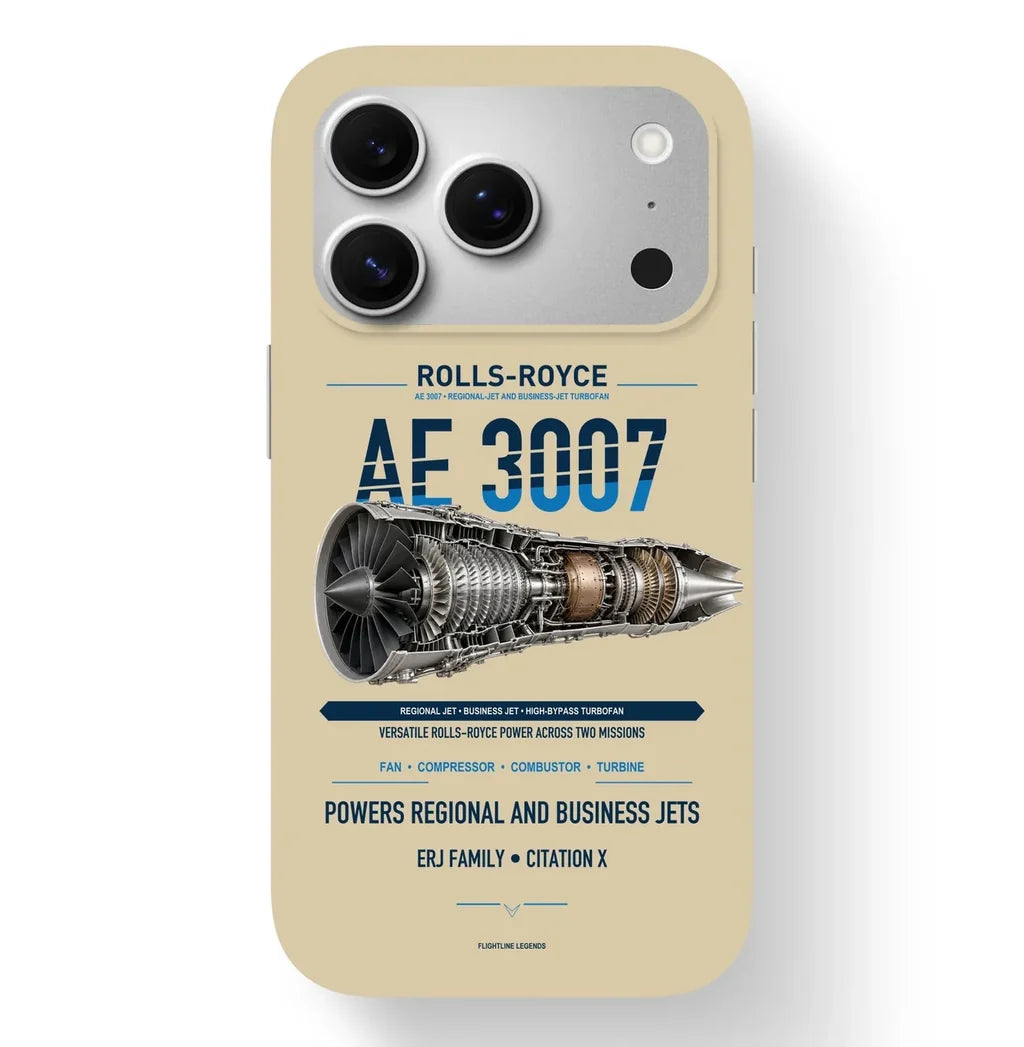 AE 3007 Case design on beige iphone case