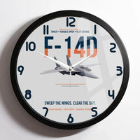 Thumbnail for F-14D Tomcat Sweep The Wings Clear The Sky design on light gray framed wall clock