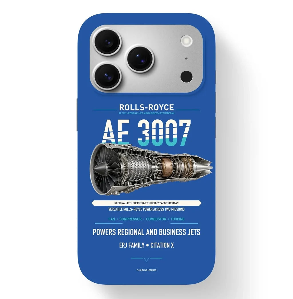 AE 3007 Case design on blue iphone case