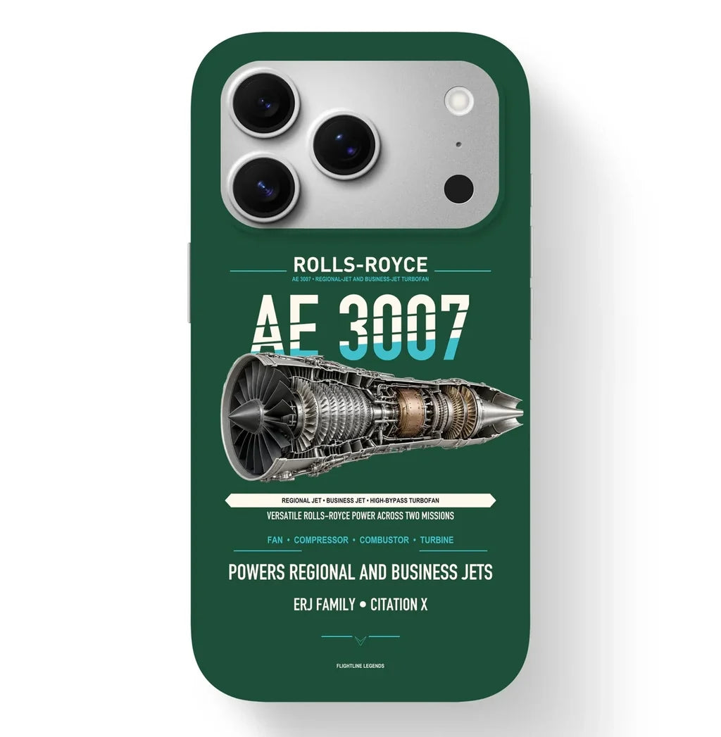 AE 3007 Case design on dark green iphone case
