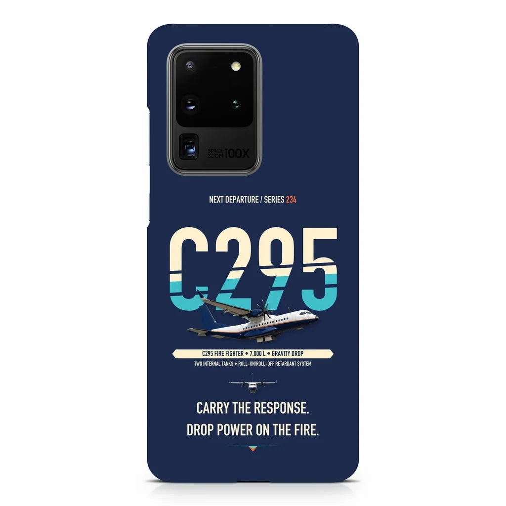 Airbus C295 Firefighter design on samsung case - navy blue