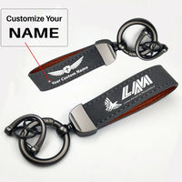 Thumbnail for Mozambique Airlines Horseshoe Buckle key chain, Gray + Name