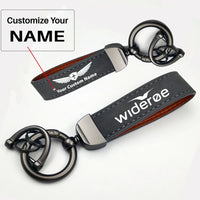 Thumbnail for Wideroe Airlines Horseshoe Buckle key chain, Gray + Name