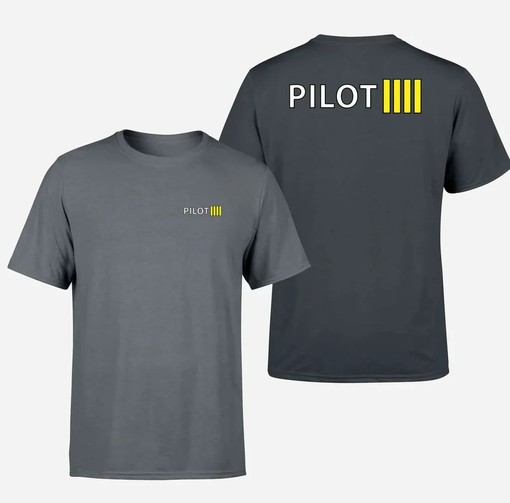 Pilot & Stripes (4 Lines) Designed Double-Side T-Shirts - view 12