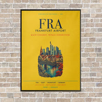 Thumbnail for Frankfurt Airport FRA vertical canvas print - framed - yellow background
