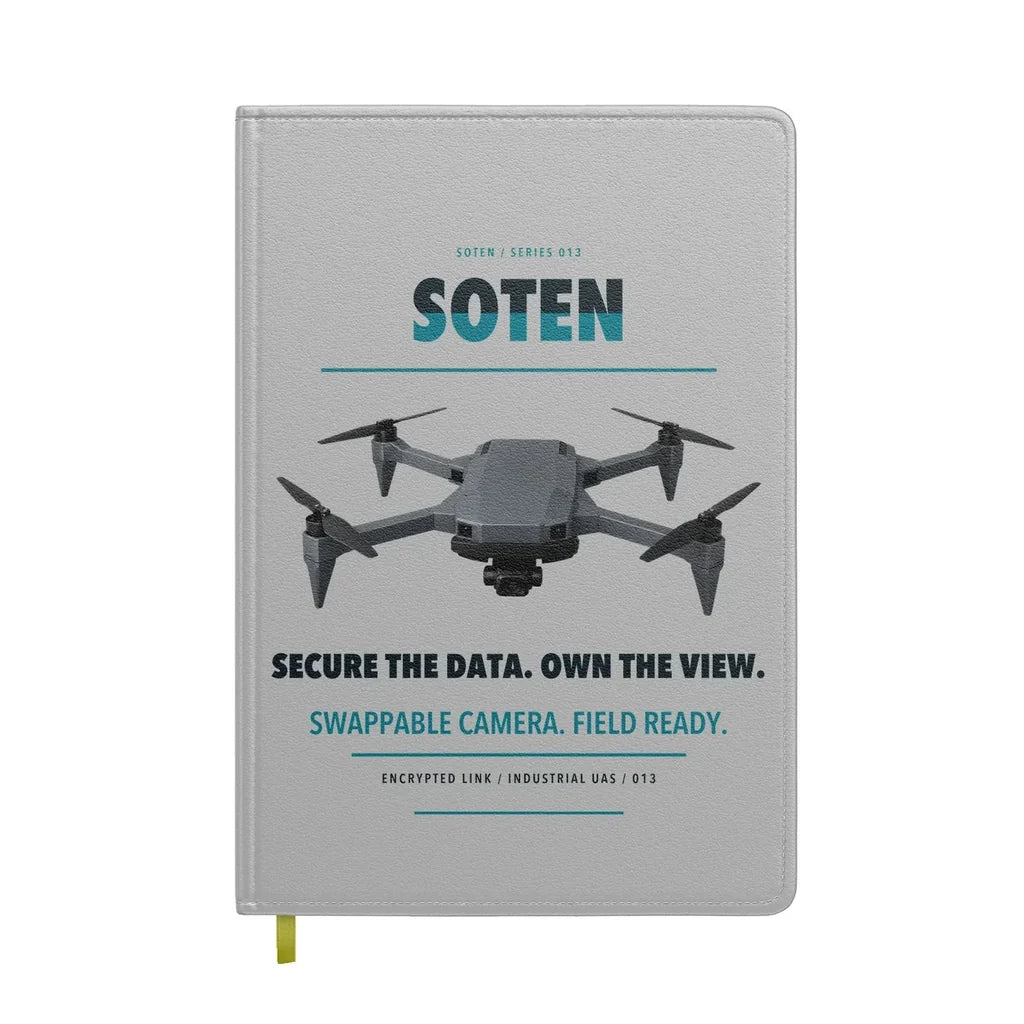 ACSL SOTEN design on light gray notebook