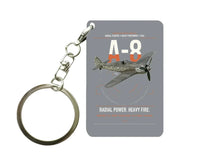 Thumbnail for Focke-Wulf Fw 190A-8 design on gray designed key chain, double-side print