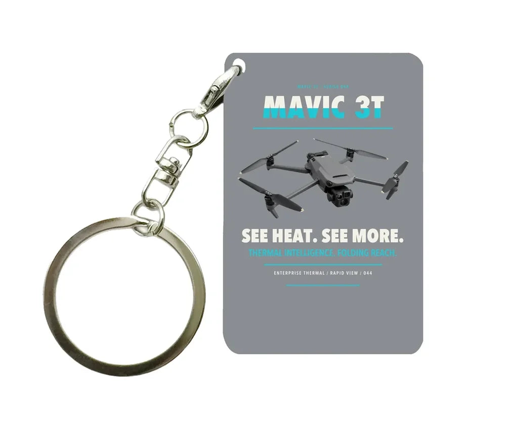 DJI Mavic 3 Thermal Key Chain design on gray key chain