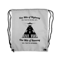 Thumbnail for One Mile of Runway Will Drawstring Bag - view 6