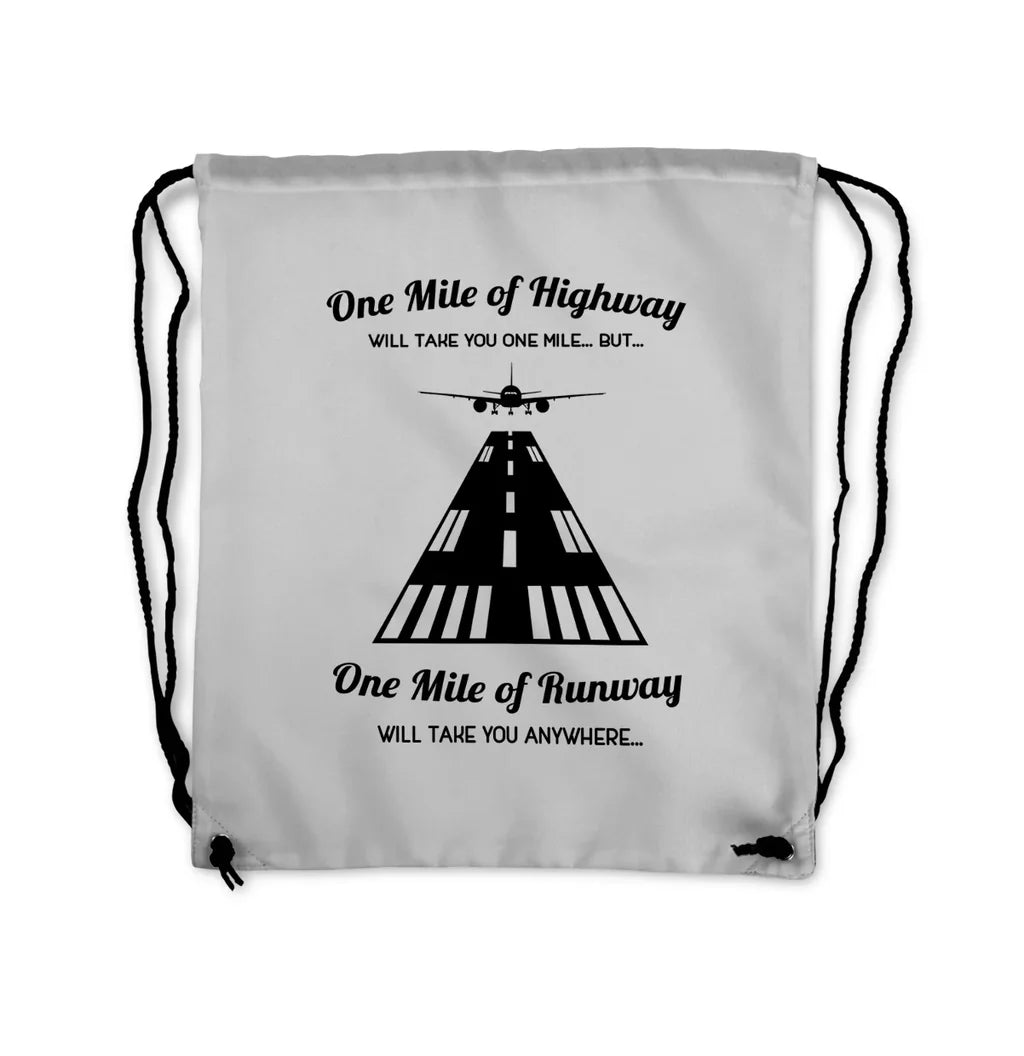 One Mile of Runway Will Drawstring Bag - view 6
