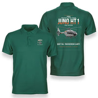 Thumbnail for Airbus H135 Juno HT1 design on green double-side polo t-shirt, double-side print