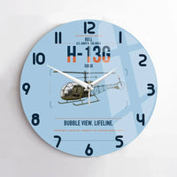 Thumbnail for Bell H-13G Sioux design on light blue no frame wall clock