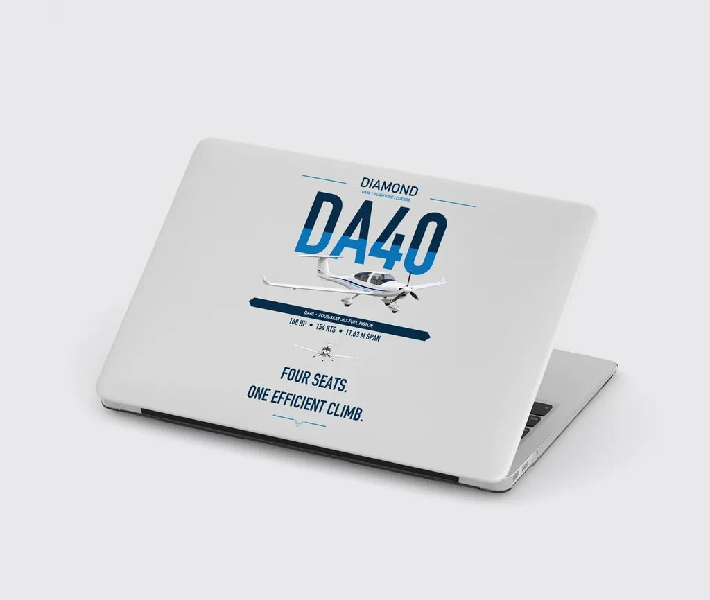 Diamond DA40 design on light gray MacBook case