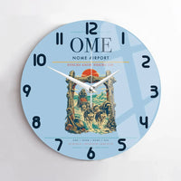 Thumbnail for Nome Airport (OME) design on light blue no frame wall clock
