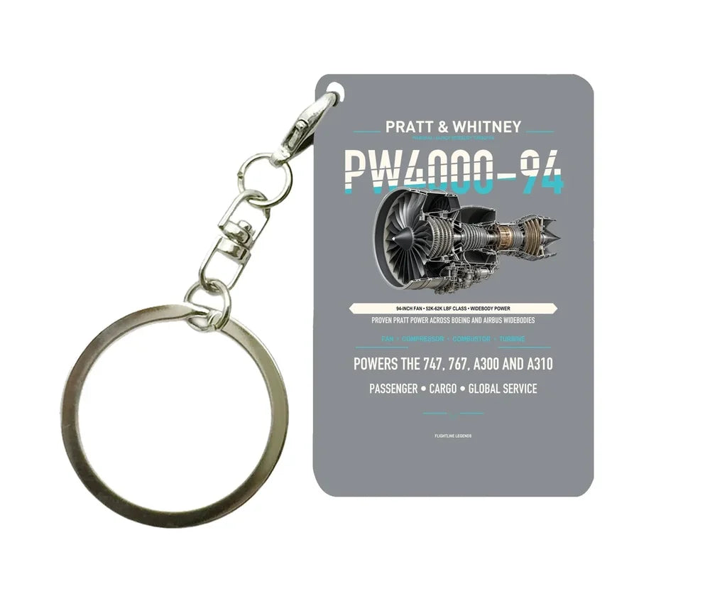 PW4000-94 Key Chain design on gray key chain