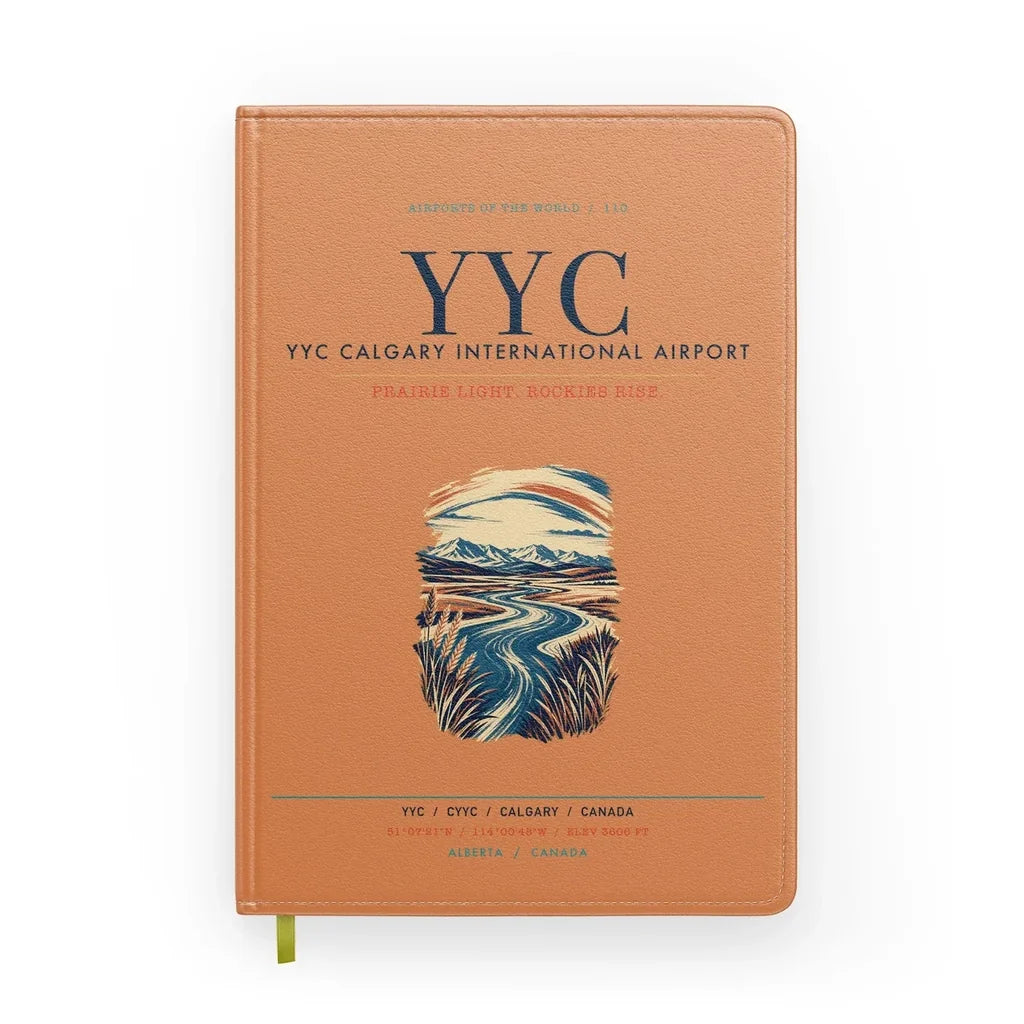 YYC Calgary International Airport (YYC) design on orange notebook