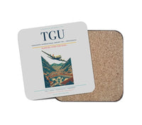 Thumbnail for Toncontín International Airport (TGU) design on light gray 1 piece coaster