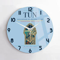 Thumbnail for Tunis-Carthage International Airport (TUN) design on light blue no frame wall clock