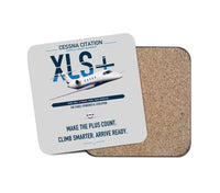Thumbnail for Cessna Citation XLSPlus design on light gray 1 piece coaster