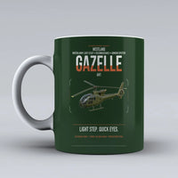 Thumbnail for Westland Gazelle AH1 design on dark green ceramic mug, double-side print