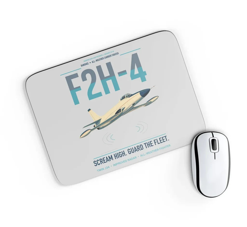 F2H-4 Banshee design on light gray rectangle mouse pad