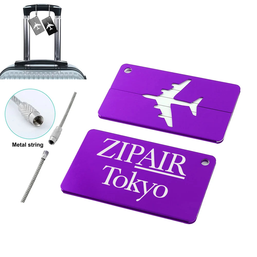 Zipair Aluminum Luggage tag in purple