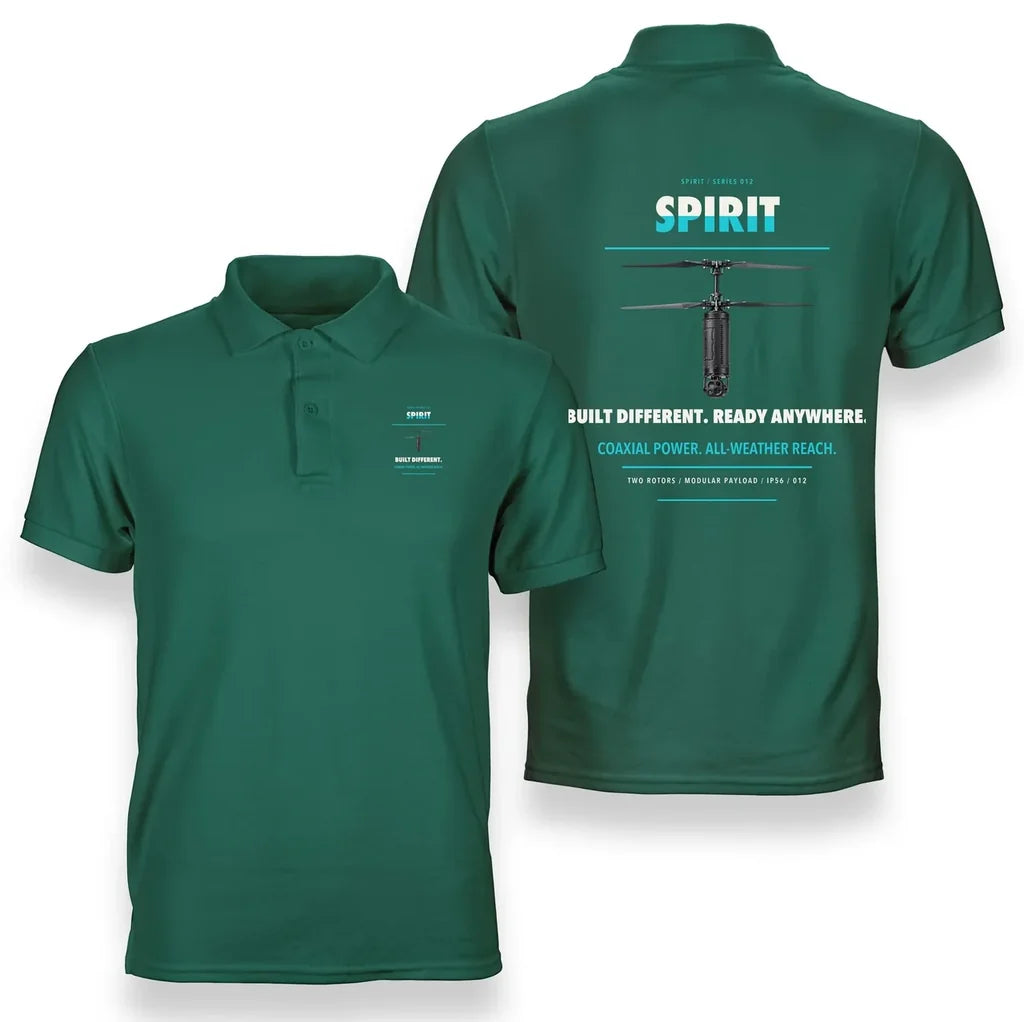 Ascent AeroSystems Spirit design on green polo
