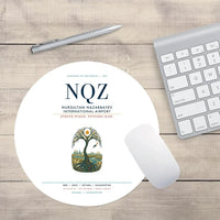 Thumbnail for Nursultan Nazarbayev International Airport Astana (NQZ) design on white round mouse pad