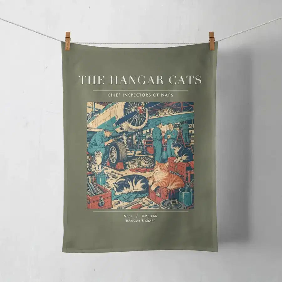 VINTAGE G4137 - The Hangar Cats - Designed Towels design on greenarmy