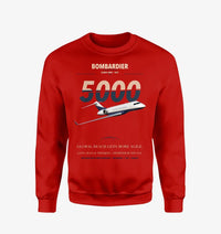 Thumbnail for Bombardier Global 5000 design on red sweatshirt