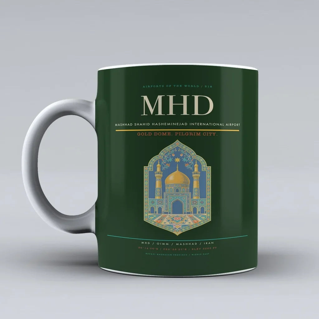 Mashhad Shahid Hasheminejad International Airport MHD Mug - Dark Green