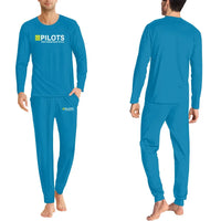Thumbnail for Pilots They Know How To Fly men pajamas - Light Blue