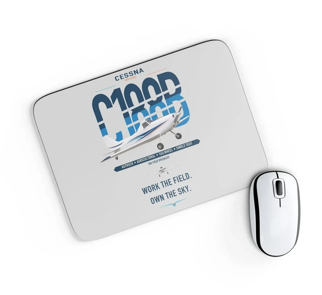 Cessna A188B AgTruck design on light gray rectangle mouse pad