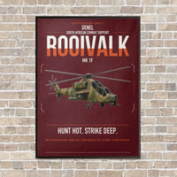 Thumbnail for Denel Rooivalk Mk 1F vertical canvas print - framed - dark red background