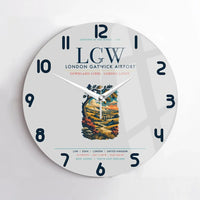 Thumbnail for London Gatwick Airport (LGW) design on light gray no frame wall clock