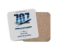 Thumbnail for Boeing 707-320C design on light gray 1 piece coaster