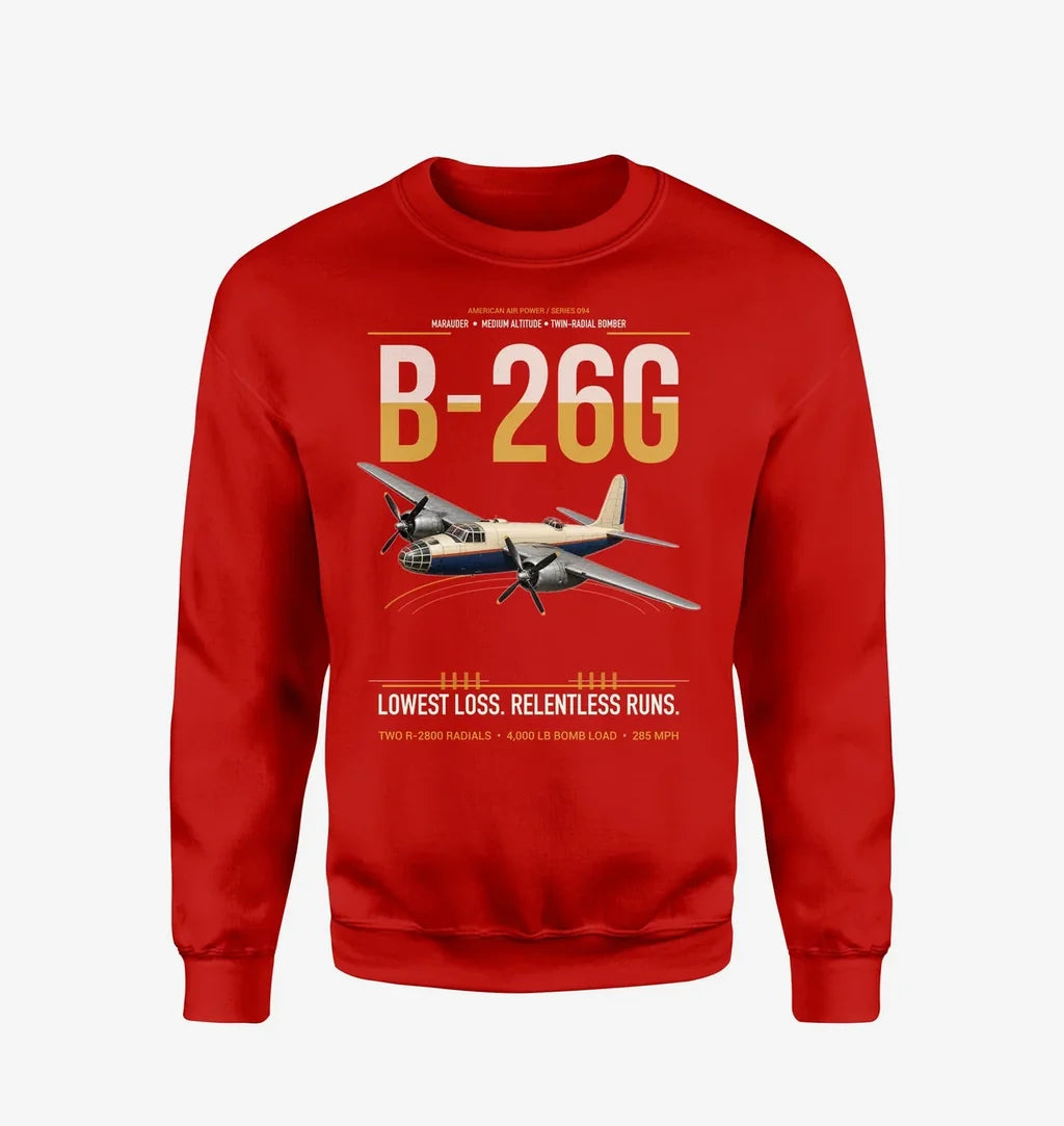 B-26G Marauder design on red sweatshirt
