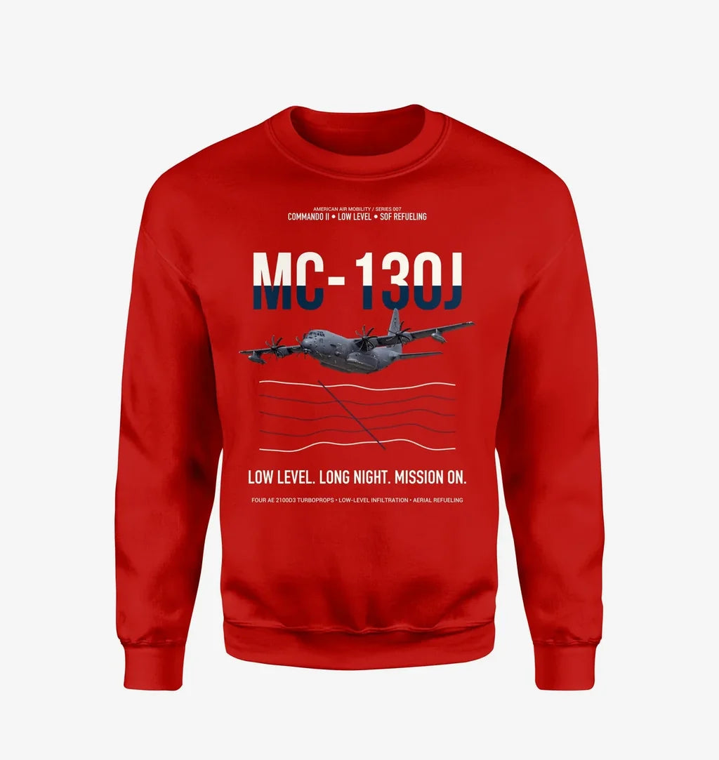MC-130J COMMANDO II design on red sweatshirt